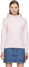 Apc Christina Logo Organic Cotton Hoodie In Fab Pale Pink