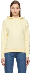 Apc Christina Logo Organic Cotton Hoodie In Yellow