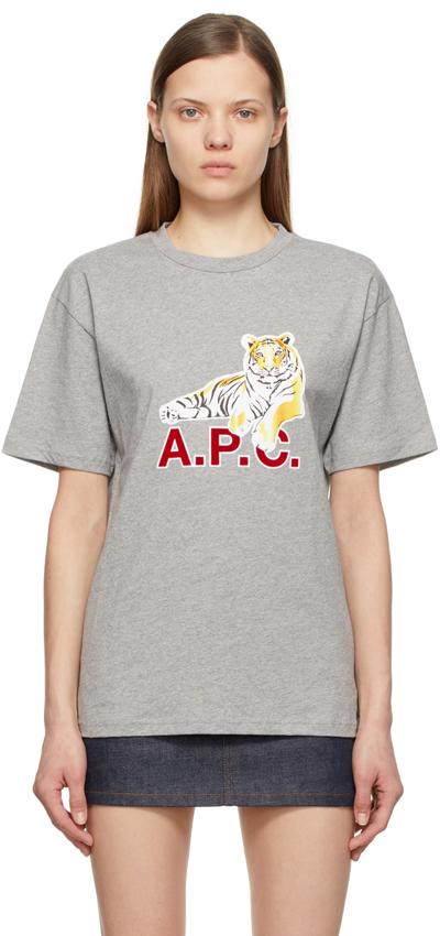 Apc Grey Lunar New Year Johnson T-shirt In Pla Heathered Grey