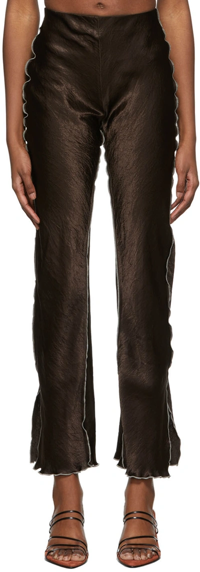 Yuzefi Brown Pyjama Trousers In Chocolate