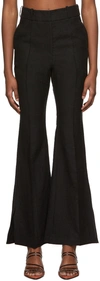 Yuzefi Black Flared Trousers In Black