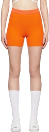 Jacquemus Le Splash Arancia Ribbed-knit Shorts In 750 Orange