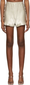 Yuzefi Black & Beige Curly Shorts In Oat/black