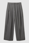 Cos Wide-leg Tailored Wool Pants In Grey