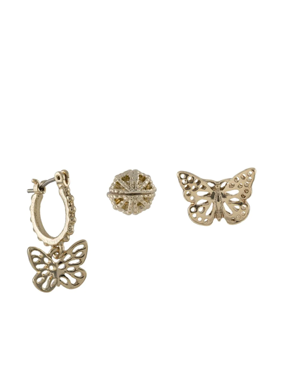 Marchesa Notte Butterfly Hammered Earring Set In Gold
