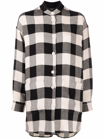 Lorena Antoniazzi Check-pattern Linen Shirt In Weiss