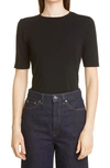 Totême Classic Ribbed T-shirt In Black