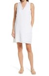Tommy Bahama Cabana Stripe Sleeveless Shift Dress In White