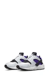 Nike Air Huarache Sneaker In White/ Black/ Electro Purple