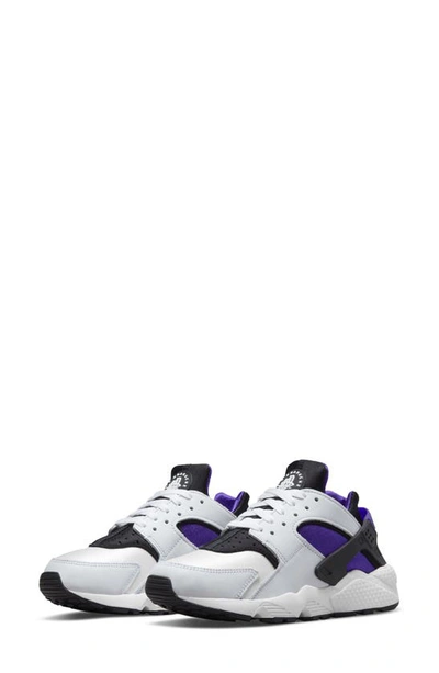 Nike Air Huarache Sneaker In White/ Black/ Electro Purple
