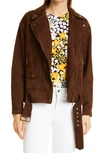 TED BAKER TIFFNIY OVERSIZE SUEDE BIKER JACKET