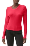 Michael Stars Finn Rib Crewneck Top In Heart