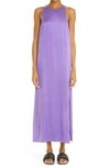 Loulou Studio Sula Satin Silk-blend Dress In Purple