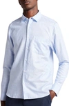 Ted Baker Remark Slim Fit Solid Linen & Cotton Button-up Shirt In Lt-blue