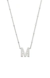 Kendra Scott Letter M Pendant Necklace In Silver