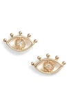 Set & Stones Santorini Diamond Stud Earrings In Gold