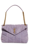Saint Laurent Medium Lou Quilted Denim Bag In Denim Lilas