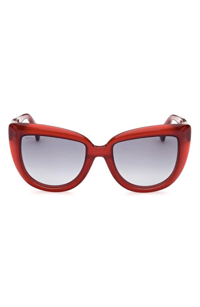 Max Mara 56mm Gradient Cat Eye Sunglasses In Redo/ Smkg