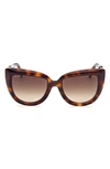 Max Mara 56mm Gradient Cat Eye Sunglasses In Dhav/ Brng