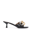 Shop Stella Mccartney Chain Link Black Sandals In Nero