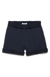 Frame Organic Cotton Rolled Up Shorts In Navy