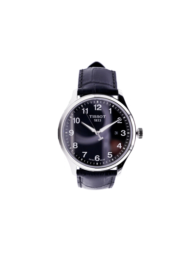 Tissot Gent Xl Classic Leather Strap Watch, 42mm In Black/black