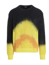 Msgm Tie-dye Print Cotton Sweater In Multicolor