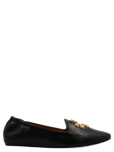 Tory Burch Eleanor Leather Medallion Loafers In Black
