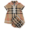 BURBERRY BURBERRY ABITO E COULOTTE CHECK IN POPELINE DI COTONE