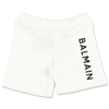 BALMAIN BALMAIN SHORTS BIANCO IN FELPA DI COTONE