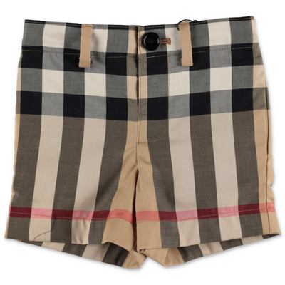 Burberry Babies'  Shorts Check In Popeline Di Cotone