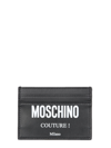 Moschino Couture Card Holder With Logo In Nero