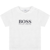 HUGO BOSS WHITE T-SHIRT FOR BABY BOY WITH LOGO