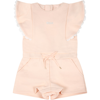 CHLOÉ PINK JUMPSUIT FOR BABY GIRL WITH LOGO