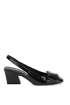 Ferragamo Viva 55 Slingback Mules In Lambskin In Black