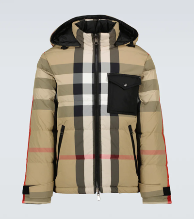Burberry Kids Reversible Check Puffer Jacket In Beige