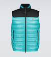 Moncler Ortac Logo-appliquéd Colour-block Quilted Shell Down Gilet In Bright Blue