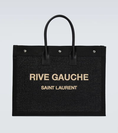 Saint Laurent Large Rive Gauche Tote Bag In Nerobeig