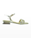 Ron White Barbra Woven Napa Ankle-strap Sandals In Metallic Multi