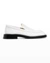 Proenza Schouler Crocodile-embossed Leather Loafers In White