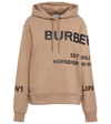 Burberry Horseferry-print Cotton Oversized Hoodie In Camel