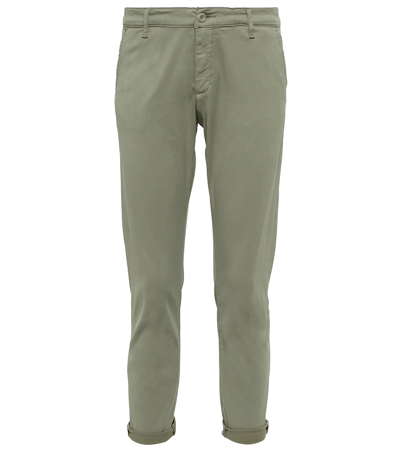 Ag Caden Mid-rise Straight Chinos In Green
