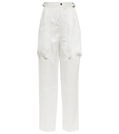 Isabel Marant Ferima High-rise Tapered Cotton Pants In White
