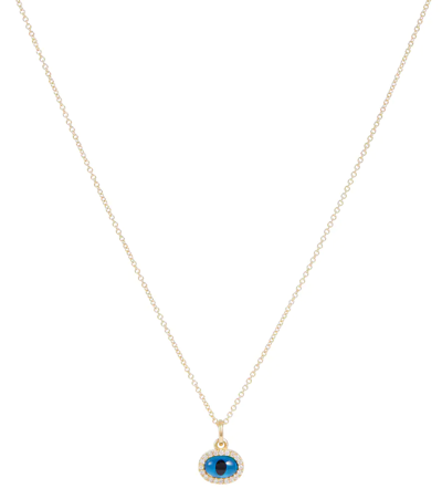 Ileana Makri Mini Oval Eye 18-karat Gold, Glass And Diamond Necklace In Yellow Gold