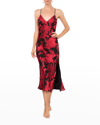 Everyday Ritual Joan Strappy Floral Nightgown In Red Black Floral