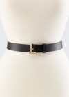 LAFAYETTE 148 GOLD L BEAM BUCKLE LEATHER BELT