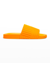 Bottega Veneta Orange Slider Sandals In Orange