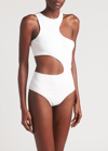 Stella Mccartney Compact Viscose Blend Knit Cutout Top In 9001 White
