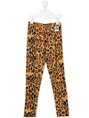 Mini Rodini Kids Leopard-print Stretch-jersey Leggings In Brown
