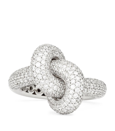 Engelbert White Gold And Diamond Absolutely Loose Knot Ring